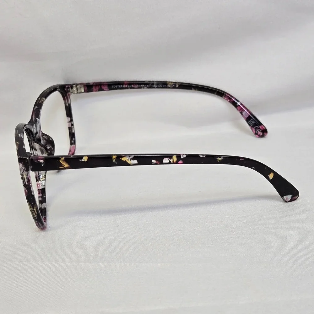 Foster Grant Floral Plastic Eyeglass‎ Frames, Black, 57017-143